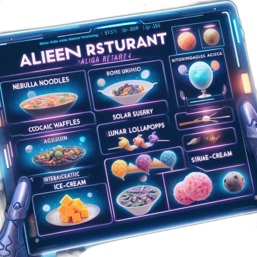 food, robot, concept art, neon lights, outer space, blue, neon, alien transparent PNG cut-out