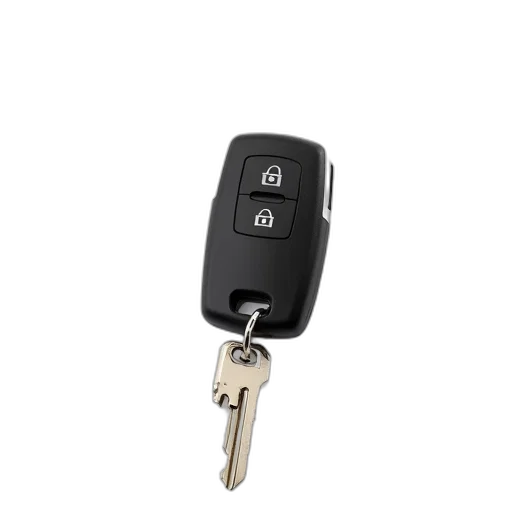 car, black, electronic, key, fob, silver, attached, placed transparent PNG cut-out