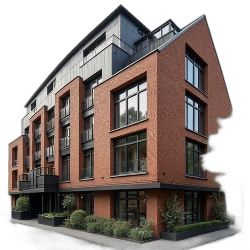 building, 3d render, photorealistic, exterior transparent PNG cut-out