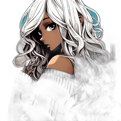 face, mask, hair, dress, anime, fantasy art, concept art, comic book art transparent PNG cut-out