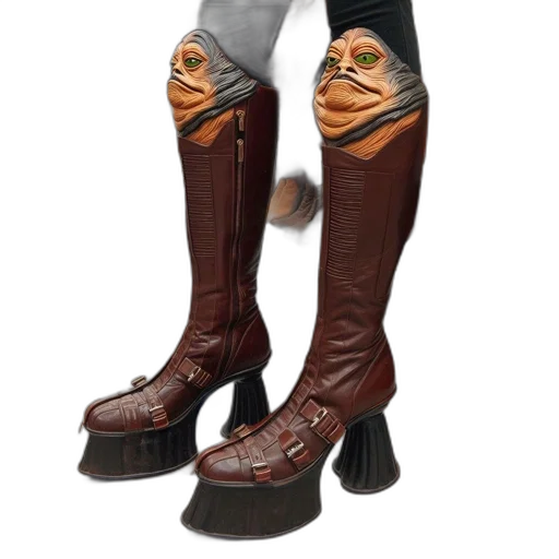 shoes, creature, animal, 3d render, concept art, photorealistic, pair, brown transparent PNG cut-out