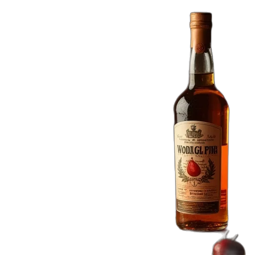 bottle, 3d render, alcohol, label, set transparent PNG cut-out