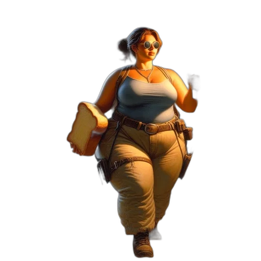 dress, staff, weapon, jacket, concept art, 3d render, pixel art, fantasy art transparent PNG cut-out