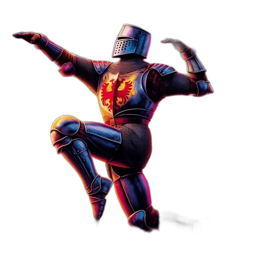 robot, jacket, concept art, 3d render, comic book art, pixel art, knight, full transparent PNG cut-out