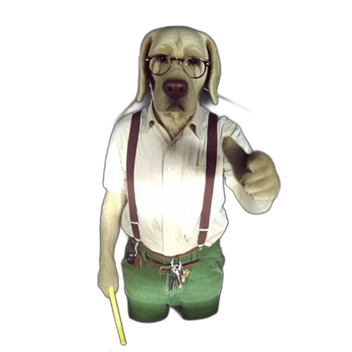 staff, mask, creature, animal, 3d render, concept art, anthropomorphized, dog transparent PNG cut-out