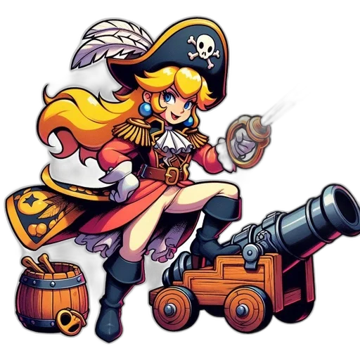 weapon, staff, pixel art, concept art, fantasy art, cartoon, female, pirate transparent PNG cut-out