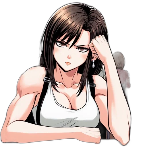 face, anime, cartoon, pixel art, comic book art, monochrome, animated, female transparent PNG cut-out
