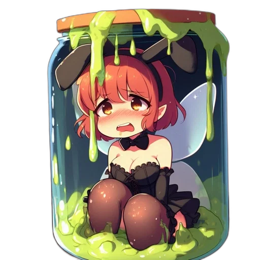creature, bottle, dress, food, pixel art, concept art, anime, fantasy art transparent PNG cut-out