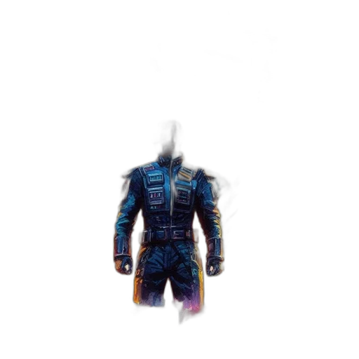jacket, robot, mask, creature, concept art, 3d render, pixel art, comic book art transparent PNG cut-out