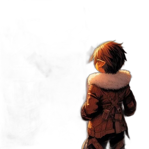 jacket, weapon, sword, face, concept art, watercolor, fantasy art, comic book art transparent PNG cut-out