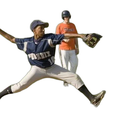 baseball, player, wearing, blue, jersey, word, phoenix transparent PNG cut-out