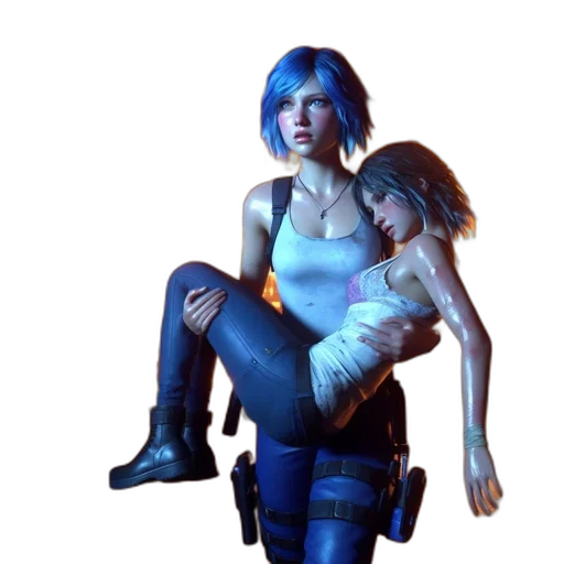 concept art, cyberpunk, 3d render, pixel art, neon lights, outer space, blue, two transparent PNG cut-out