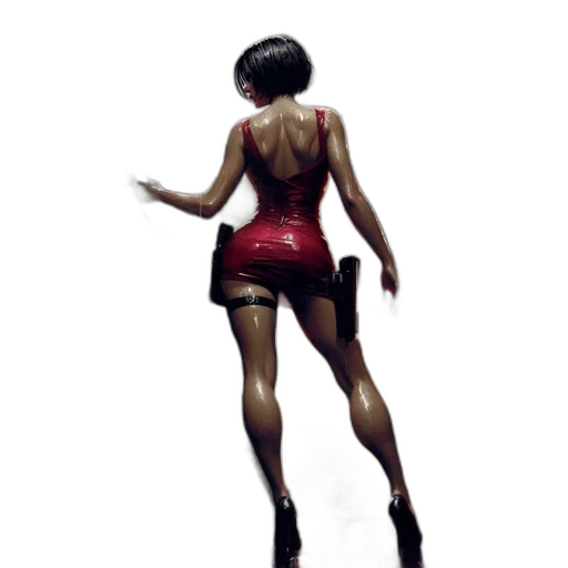 dress, concept art, photorealistic, 3d render, pixel art, woman, red, stands transparent PNG cut-out