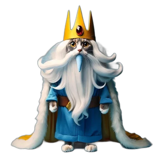 crown, staff, hat, animal, concept art, 3d render, fantasy art, pixel art transparent PNG cut-out