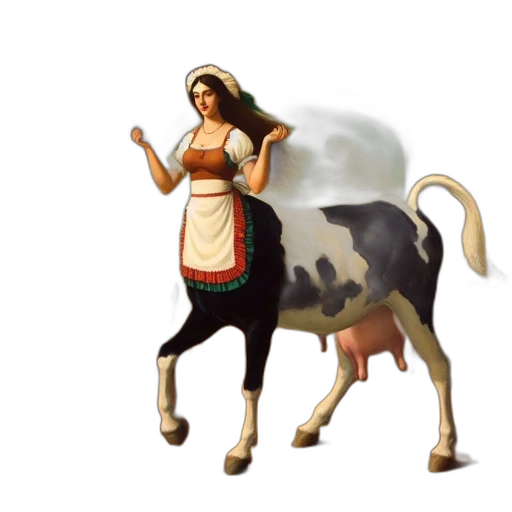 animal, concept art, pixel art, fantasy art, 3d render, unusual, patron, half-human-half-cow transparent PNG cut-out
