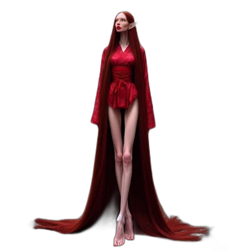 dress, concept art, fantasy art, 3d render, photorealistic, red, dark, woman transparent PNG cut-out