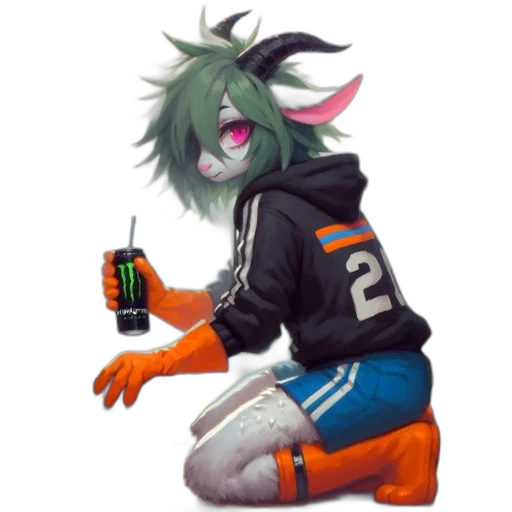 jacket, staff, creature, animal, concept art, pixel art, 3d render, fantasy art transparent PNG cut-out