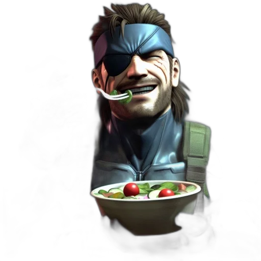 food, face, weapon, concept art, pixel art, 3d render, cyberpunk, green transparent PNG cut-out