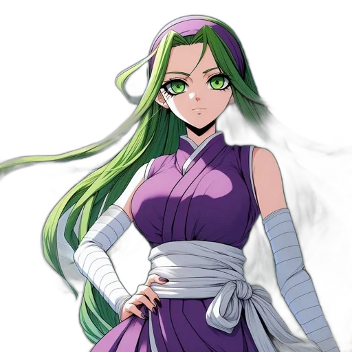 dress, staff, anime, fantasy art, pixel art, concept art, green, monochrome transparent PNG cut-out