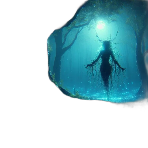 creature, tree, mask, dragon, concept art, fantasy art, watercolor, 3d render transparent PNG cut-out