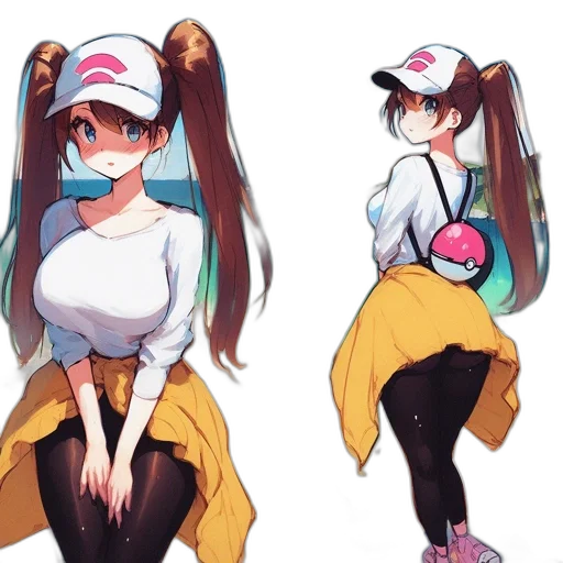 dress, hat, concept art, anime, pixel art, 3d render, pastel, monochrome transparent PNG cut-out