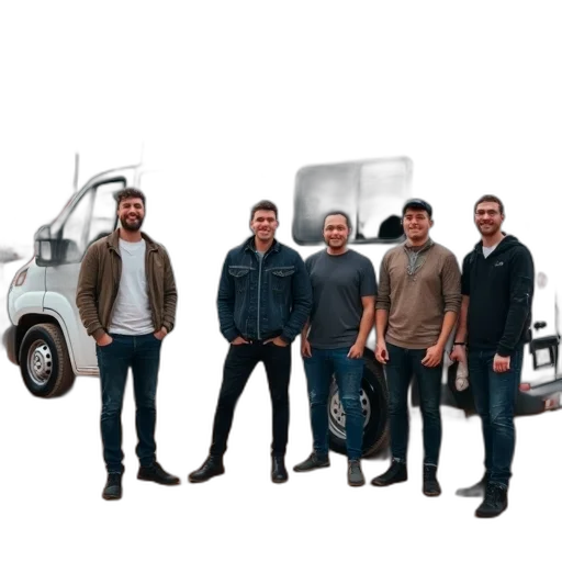 staff, furniture, concept art, group, five, men, standing, front transparent PNG cut-out