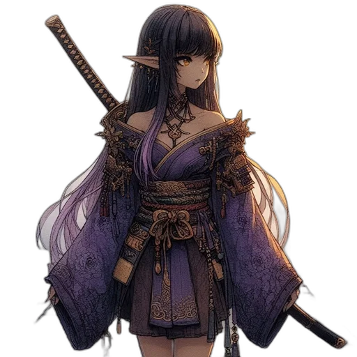staff, sword, weapon, dress, fantasy art, concept art, pixel art, anime transparent PNG cut-out