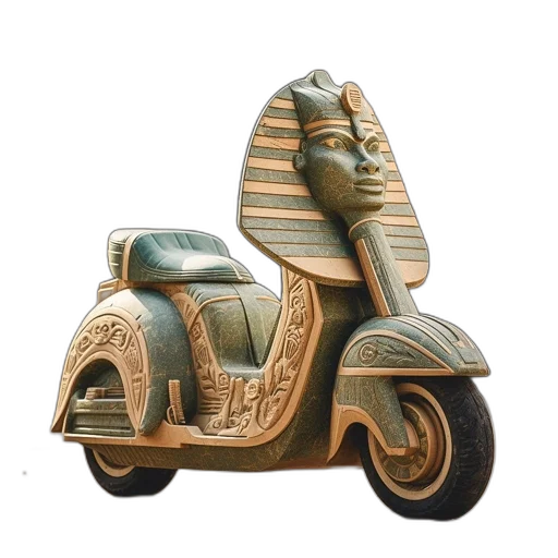 car, shoes, mask, ornate, scooter, adorned, egyptian, motifs transparent PNG cut-out