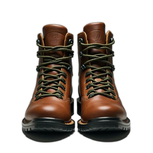 shoes, 3d render, photorealistic, earth tones, pair, brown, leather, hiking transparent PNG cut-out