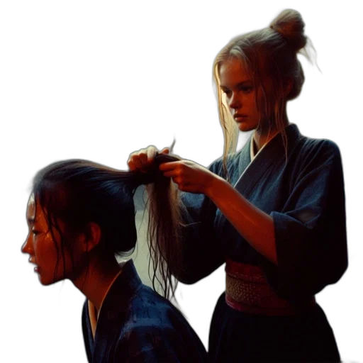 hair, staff, crown, face, oil painting, photorealistic, concept art, anime transparent PNG cut-out