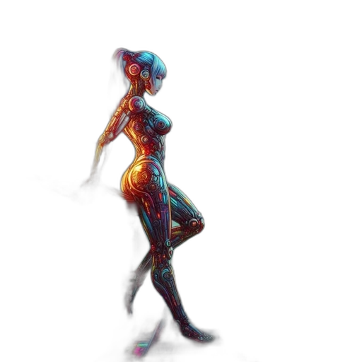 dress, robot, creature, mask, concept art, fantasy art, pixel art, watercolor transparent PNG cut-out