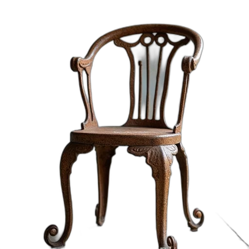 furniture, crown, staff, 3d render, photorealistic, rusty, old-fashioned, iron transparent PNG cut-out
