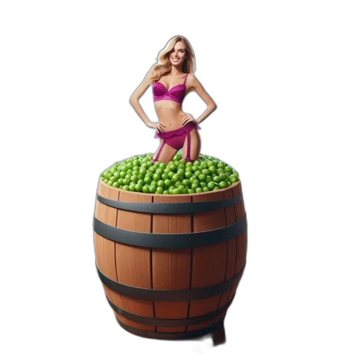 dress, food, crown, 3d render, concept art, pixel art, woman, stands transparent PNG cut-out
