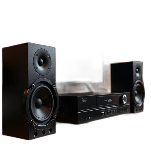 3d render, receivers, home, theater, speakers transparent PNG cut-out
