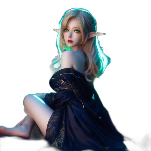 dress, dragon, mask, fantasy art, pixel art, concept art, photorealistic, green transparent PNG cut-out
