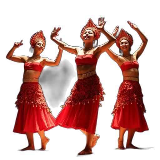 3d render, concept art, red, dancers, sarawak, dance, troupe transparent PNG cut-out