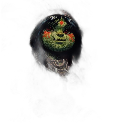 face, mask, creature, animal, photorealistic, 3d render, concept art, fantasy art transparent PNG cut-out