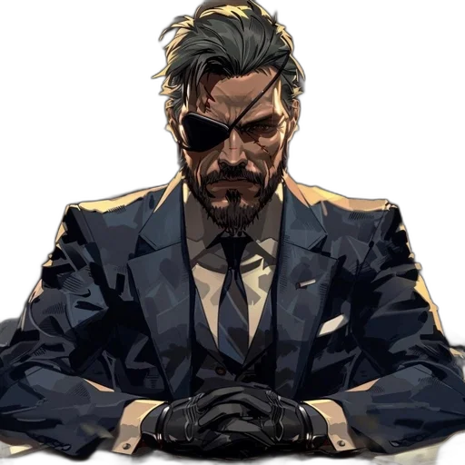 jacket, face, mask, staff, comic book art, concept art, cyberpunk, pixel art transparent PNG cut-out