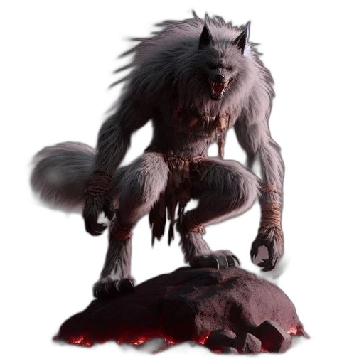 creature, animal, concept art, fantasy art, pixel art, 3d render, massive, wolf-like transparent PNG cut-out