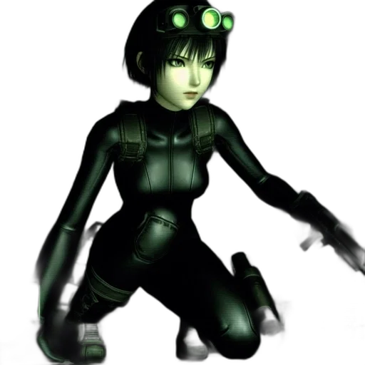 robot, weapon, staff, 3d render, concept art, pixel art, cyberpunk, green transparent PNG cut-out