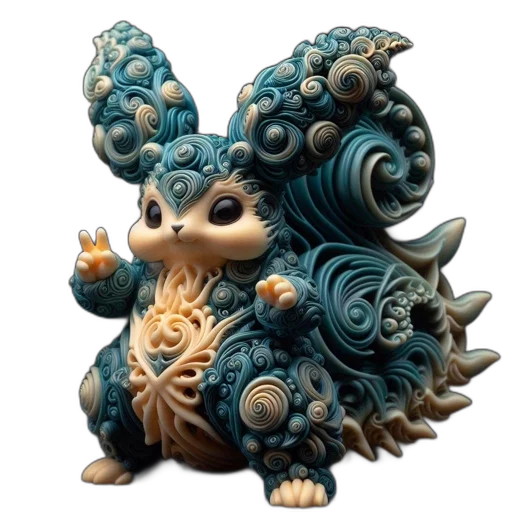 dragon, creature, animal, jewelry, 3d render, concept art, fantasy art, blue transparent PNG cut-out