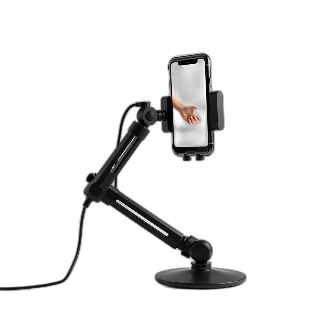 staff, robot, weapon, black, silver, smartphone, white, screen transparent PNG cut-out