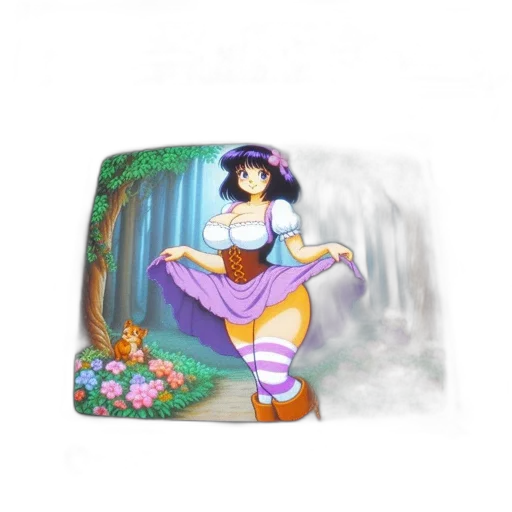 dress, flower, staff, jewelry, fantasy art, concept art, pixel art, watercolor transparent PNG cut-out