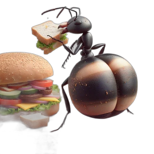 food, creature, animal, robot, 3d render, concept art, photorealistic, outer space transparent PNG cut-out