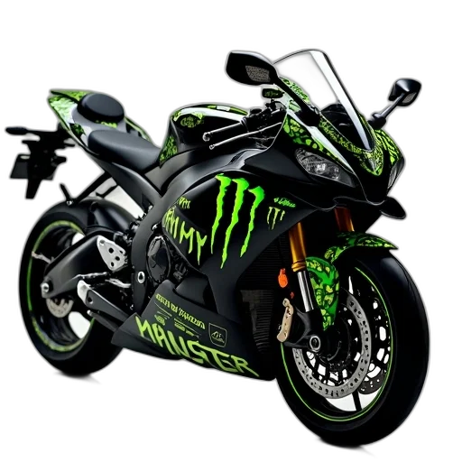 photorealistic, 3d render, concept art, cartoon, stickers, yamaha, yzf, monster transparent PNG cut-out