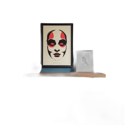 mask, face, furniture, photorealistic, concept art, 3d render, bedroom, sloped transparent PNG cut-out