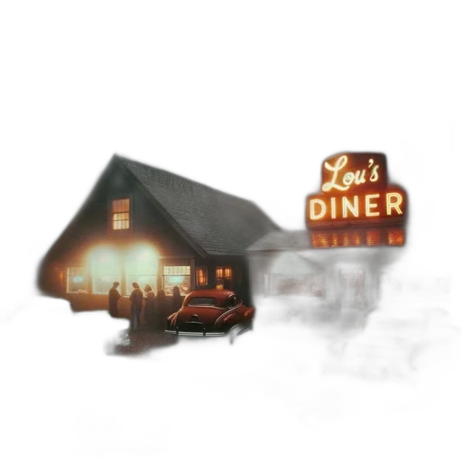 food, 3d render, concept art, photorealistic, pixel art, fog, neon lights, vintage transparent PNG cut-out