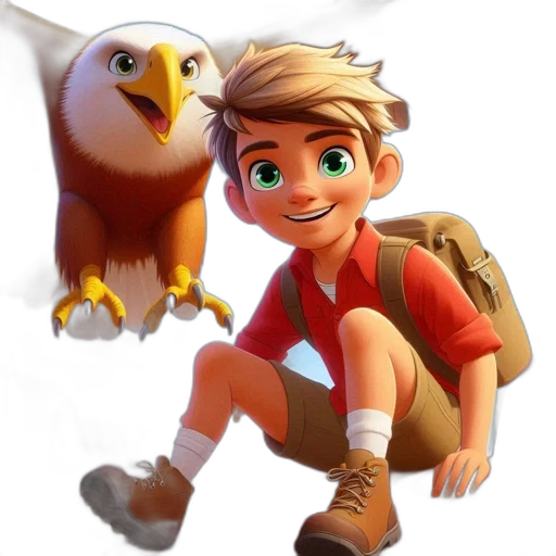animal, concept art, 3d render, cartoon, fantasy art, earth tones, young, boy transparent PNG cut-out