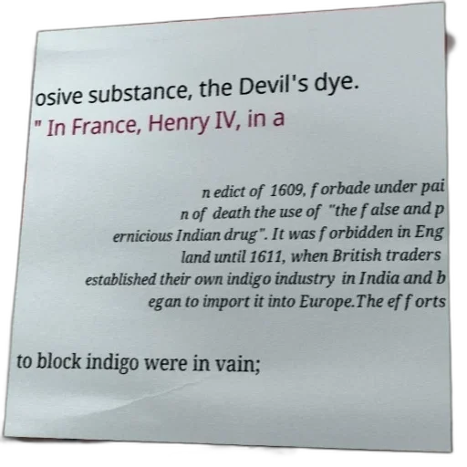 historical, document, discusses, prohibition, indigo, dye, france, england transparent PNG cut-out