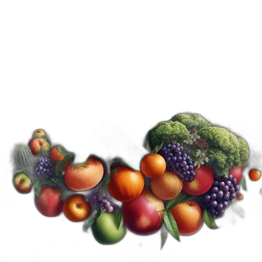 food, crown, jewelry, photorealistic, watercolor, oil painting, pixel art, colorful transparent PNG cut-out